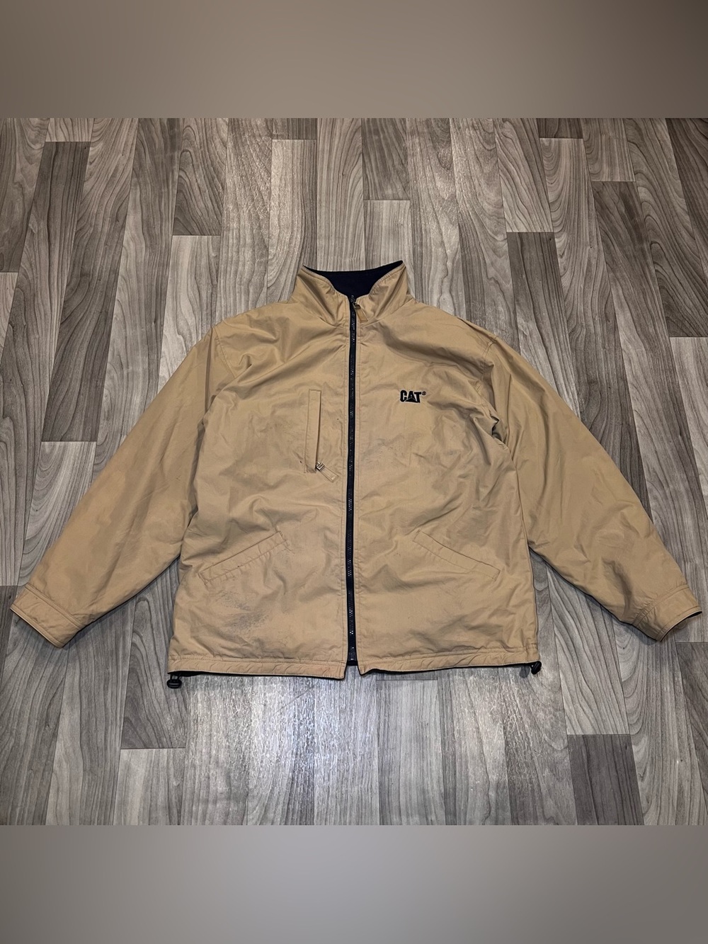 SIZE XL VINTAGE CAT UTILITY CATERPILLAR REVERSIBLE FLEECED LINED JACKET